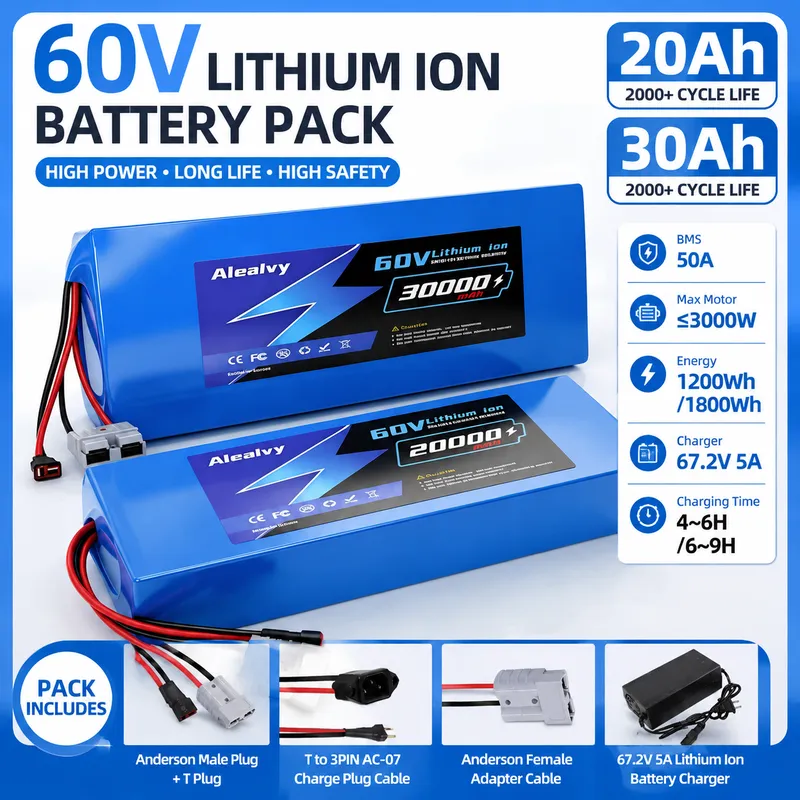 60V 30Ah Electric Scooter Battery - Batterie au lithium Aleaivy 60V 20AH