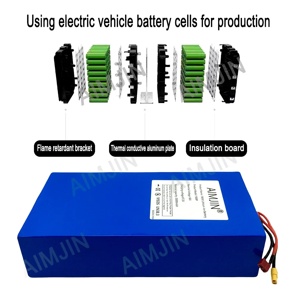 Batterie au lithium 16S8p 1000 - 60V 30Ah Electric Scooter Battery avis et prix