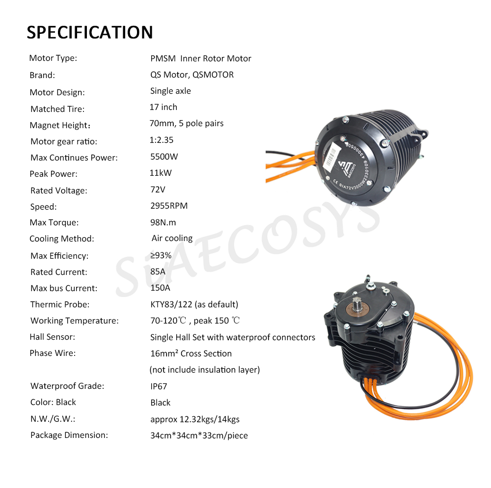 QSMOTOR 138 3000W V3 70H 5500W - Mid Drive Motor Kit 72V 3000W avis et prix